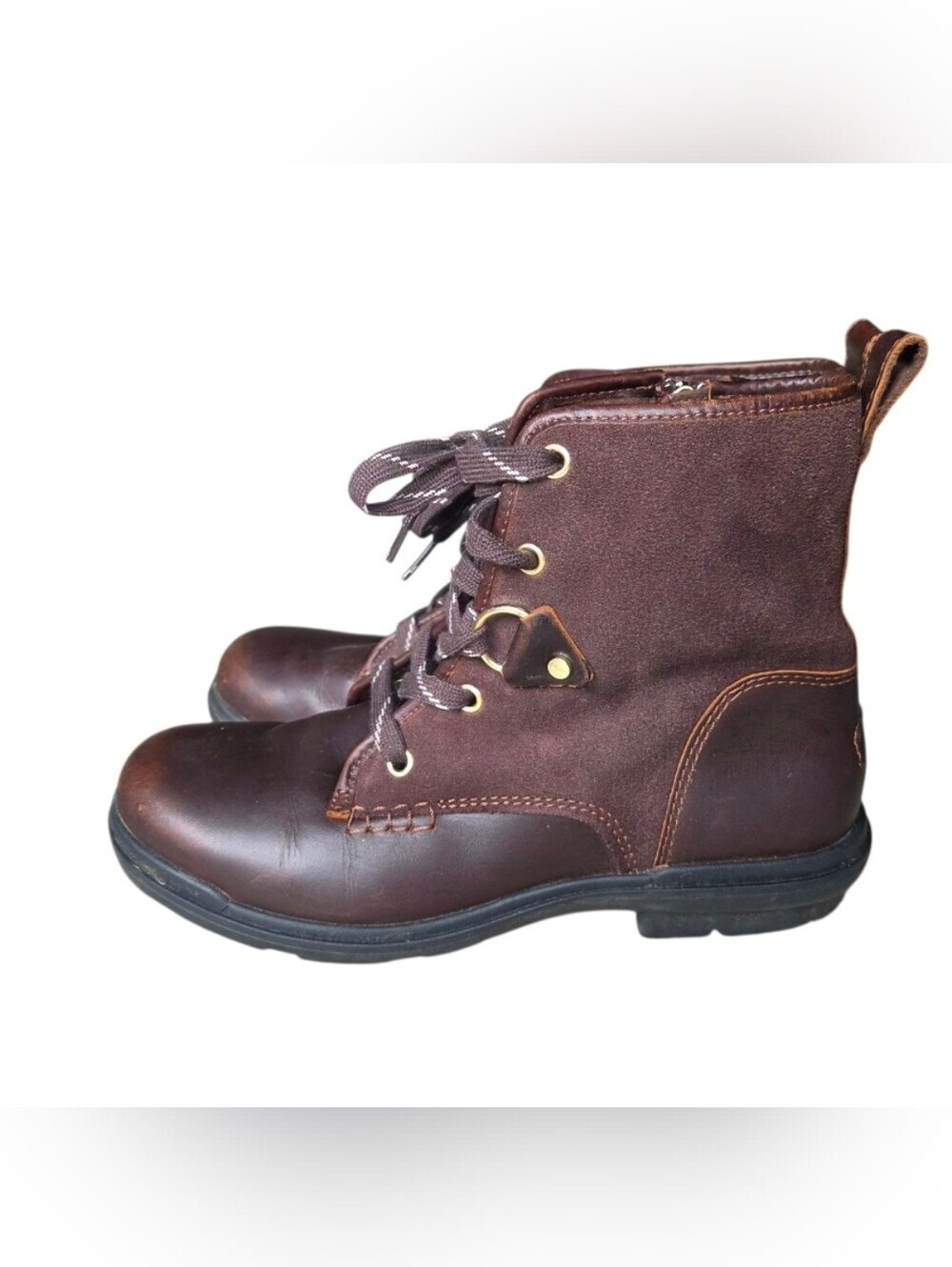 Ugg Womens Hapsburg Hiker Hiking Brown Leather Boots Shoes Size 8